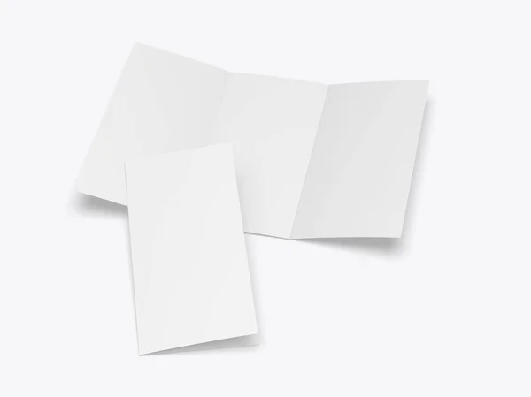 三重折叠小册子模板模型 空白3D示例 — 图库照片