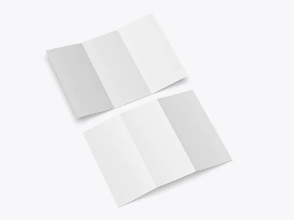 Stock image Tri fold brochure template mockup. Blank 3d illustration.