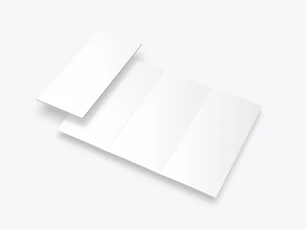 Üres Fehér Hajtás Brosúra Modellezés Sablon Design Rendezés Illusztráció — Stock Fotó