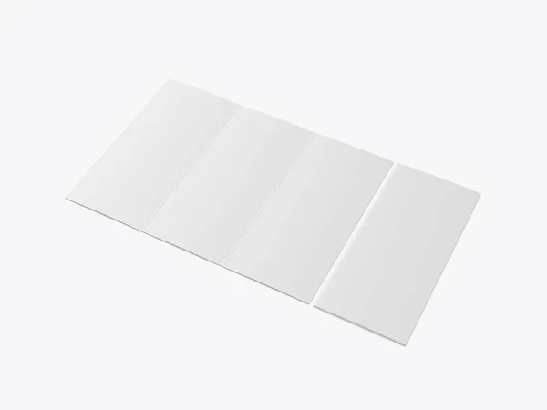 Blank Hvid Fold Brochure Til Mock Skabelon Design Gengivelse Illustration - Stock-foto