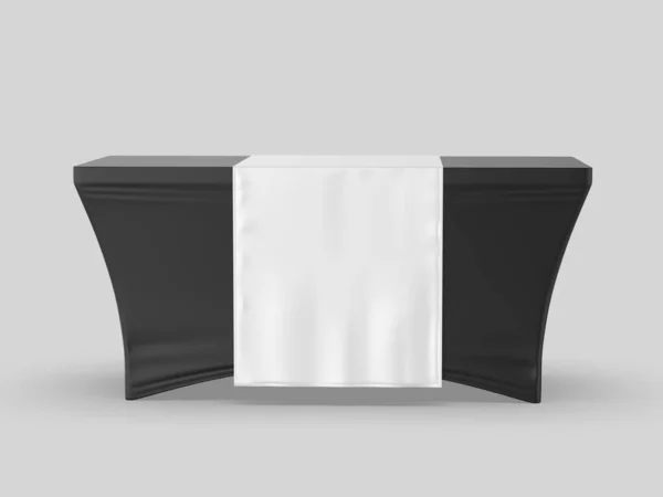 Messeveranstaltung Werbung Läufer Tisch Verstellbare Stoffbanner Oder Tischdecke Darstellung — Stockfoto