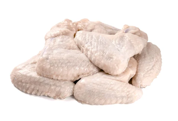 Raw Kyckling Vingar Isolerad Vit Bakgrund Råkött — Stockfoto