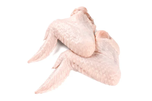 Raw Kyckling Vingar Isolerad Vit Bakgrund Råkött — Stockfoto