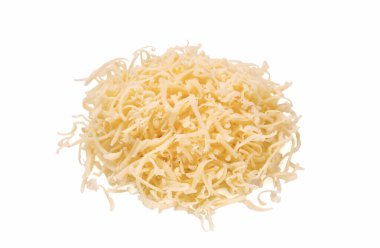 Beyaz arka planda izole edilmiş ızgara peynir. Konsept: İtalyan mutfağı, peyniri, restoranı ve yemeği.