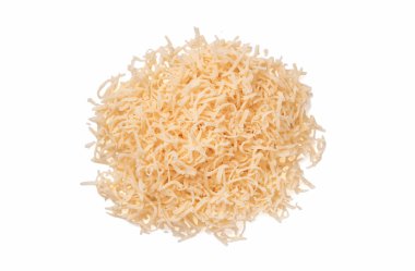 Beyaz arka planda izole edilmiş ızgara peynir. Konsept: İtalyan mutfağı, peyniri, restoranı ve yemeği.