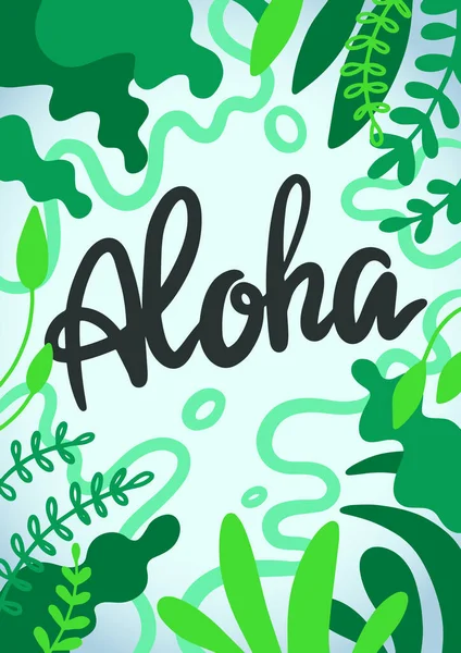 알로하 하바드 손으로 포스터 티셔츠 프린트 파티를 여름의 하와이 인사말 — 스톡 벡터