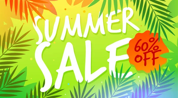 Summer Sale Template Poster Vector Illustration Banner Design Vector Summer — Stock Vector