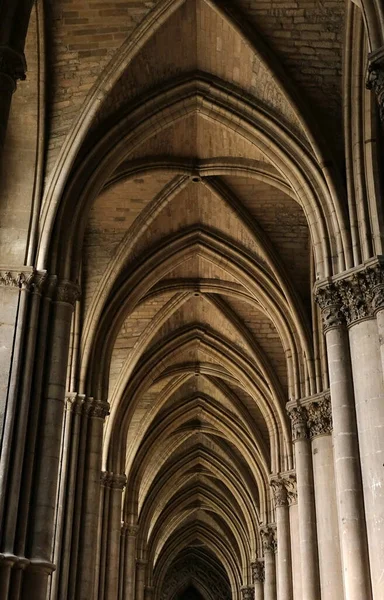 Interiér Katedrály Remeš Francii Létě — Stock fotografie