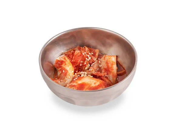 韩国菜泡菜色拉 传统在白底碗中 — 图库照片