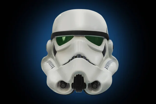 Star Trooper Helmet Dark Background Close Stock Image