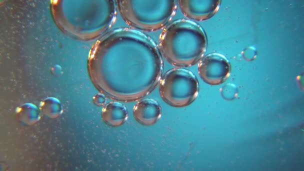 Oil Bubbles Water Space Looking Macro Shot High Quality Footage — Stok video