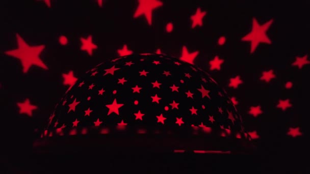 Dzieci Kolorowe Gwiazdy Nocnej Lampy Czerwony Wysokiej Jakości Materiał Filmowy — Wideo stockowe