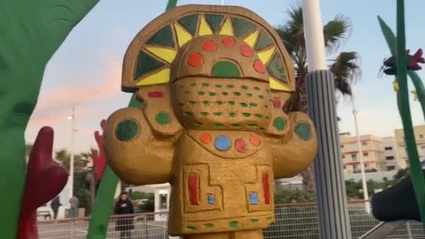 Qawra Malta 2023 Decoration Statue Public Kids Park High Quality — Stock Video