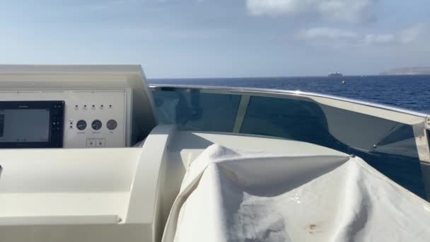 Malta Listopada 2023 Otwarte Morze Widok Pov Jachtu Zbliża Się — Wideo stockowe