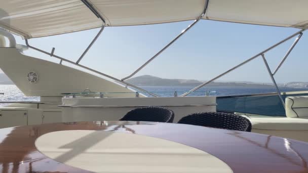 Luxury Yacht Oval Table Bar Sailing Mediterranean Sea Malta High — Stock Video