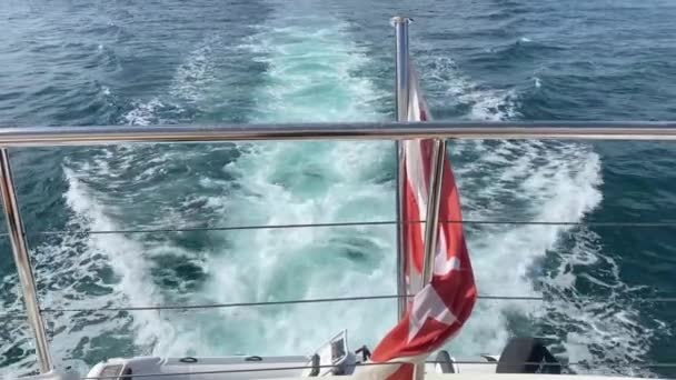 Malta Akdeniz Ekim 2023 Malta Bayrağını Dalgalandırarak Malta Dan Ayrılıyoruz — Stok video