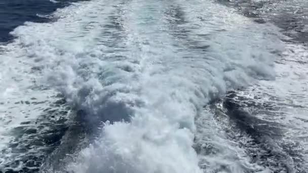 Yacht Wake Mittelmeer Hochwertiges Filmmaterial — Stockvideo