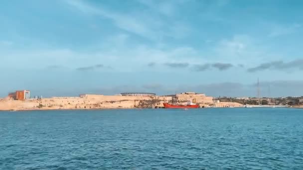 リカズリ砦やリカソーリ砦 カラカラの海からの眺め 要塞の真ん中にグラディエーターアリーナ 海からのタイムラプス 高品質の4K映像 — ストック動画