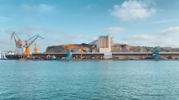 马耳他瓦莱塔 2023年10月23日 马耳他巴拉托里奥码头 Parlatorio Wharf Malta Dry Dock 麦田码头和瓦莱塔门户码头 Valleta — 图库视频影像