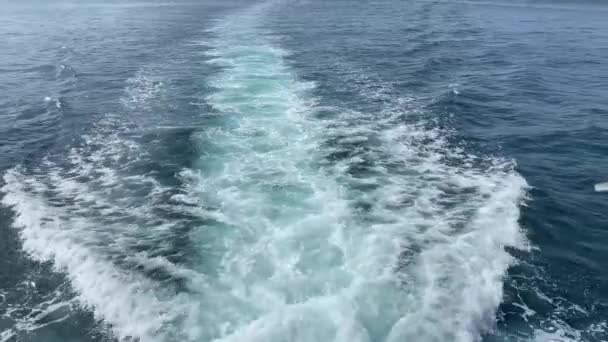 Boot Wake Middellandse Zee Onthullen Grand Harbour Valletta Drie Steden — Stockvideo