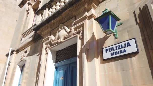 Mdina Malta 2023 Local Police Station Building Old Fortified City — Stock Video