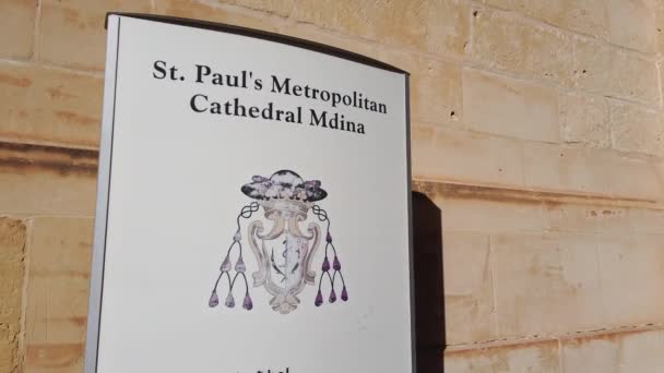 Mdina Malte Novembre 2023 Cathédrale Musée Saint Paul Musée Art — Video