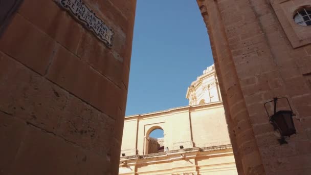 Mdina Malte Novembre 2023 Vue Cathédrale Pauls Depuis Rue Pauls — Video
