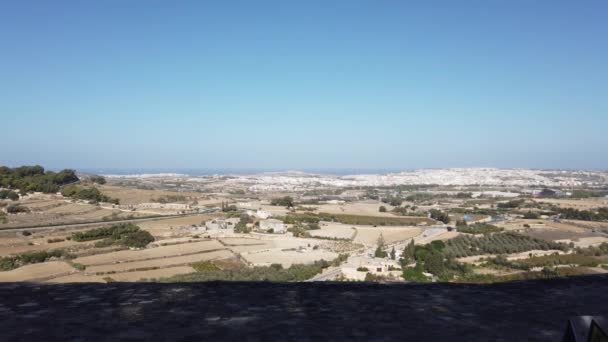 Mdina Μάλτα Νοεμβρίου 2023 Θέα Από Τείχος Της Οχυρωμένης Πόλης — Αρχείο Βίντεο