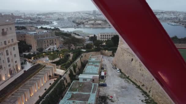 Valeta Malta 2023 Floriana Valleta Footbal Court View Ferries Wheel — Stock Video
