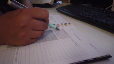 Bütçe planlama programında yazan bir kadın. Yüksek kalite 4k görüntü