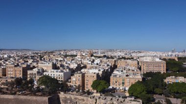 St.Pauls Katedrali ve Carmel Dağı Bazilikası Valletta, Malta 'da, Aerial ters çekim. Yüksek kalite fotoğraf