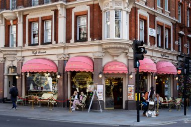 London, UK, Sept 2022, view of Caffe Concerto at the corner of Shaftesbury Avenue and Rupert street