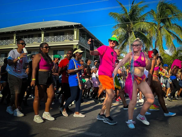 Grand Cayman Kaaimaneilanden Mei 2023 Uitzicht Een Koppel Met Roze — Stockfoto