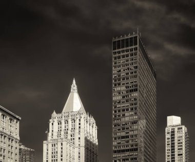 New York City, ABD, 14 Mayıs 2018, Flatiron bölgesindeki binaların üst kısmı, Manhattan