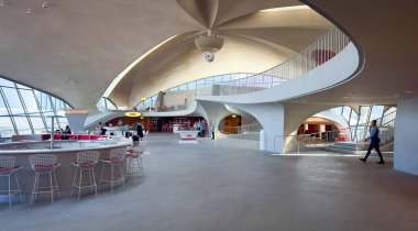 New York City, USA, May 1st 2024, view of the TWA hotel lounge in J.F.K. International airport clipart