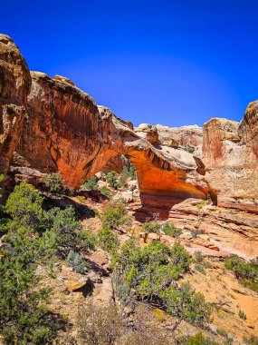 Doğal Köprüler Ulusal Anıtı 'nda bir kaya oluşumu olan Sipapu Köprüsü manzarası