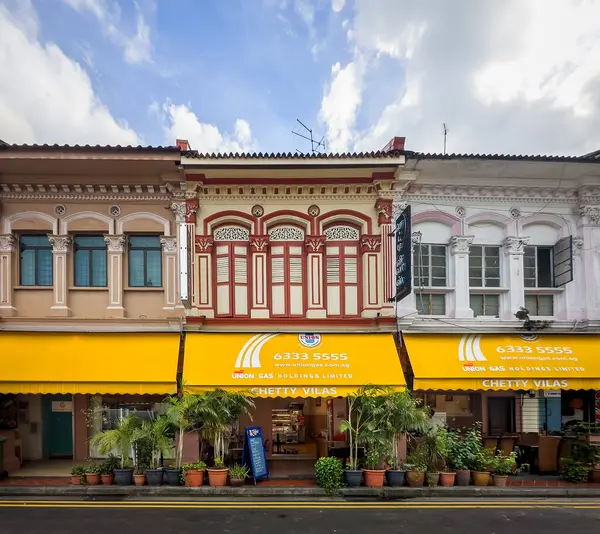 Merkez Bölge, Singapur, 5 Şubat 2024, New Chetty Villas manzaralı, Küçük Hindistan 'da Norris Yolu' nda bir restoran.