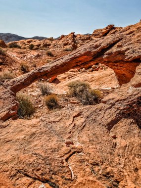 Nevada, ABD 'deki Ateş Vadisi' nde bir kaya oluşumunun görüntüsü