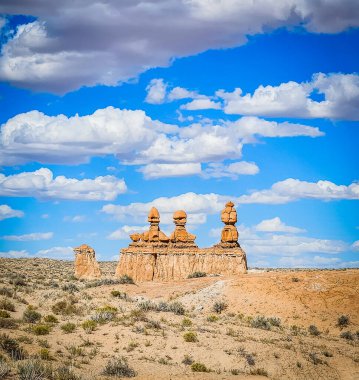Utah 'taki Goblin Vadisi Eyalet Parkı' ndaki kaya oluşumunun görüntüsü.