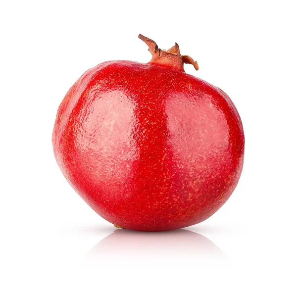 Pomegranate Fruit Ripe Juicy Red Fruit Isolated White Background Clipping — Stock Photo, Image