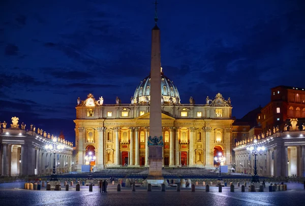 Vatican City Holy See Peter Basil Cathedral Saint Square Nighttime — Stockfoto