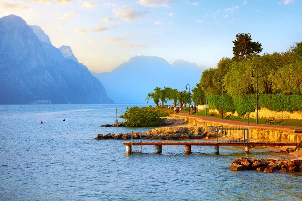 Gamla Stan Malcesine Gardasjön Veneto Regionen Italien — Stockfoto