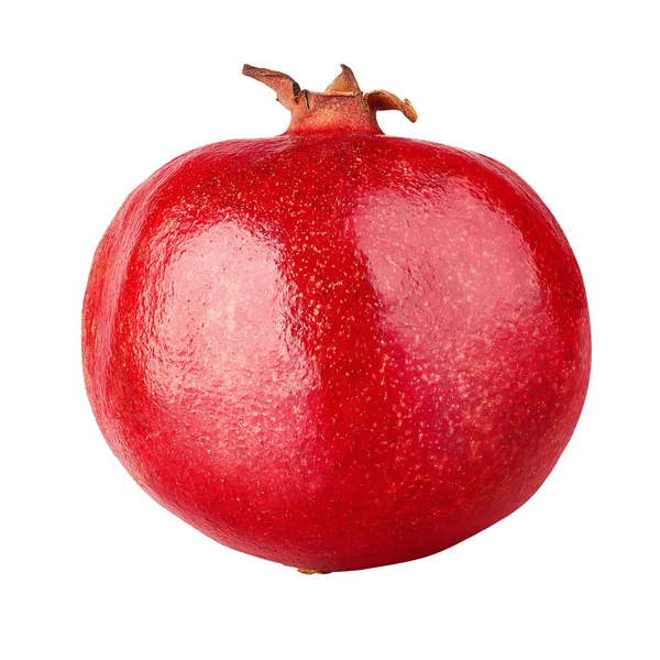 石榴果 成熟的多汁的红色水果 在白色的背景上隔离 包括剪枝路径 实地的全部深度 — 图库照片