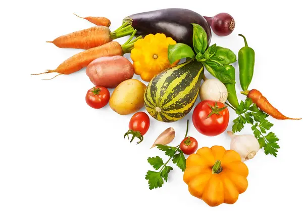 Rolnictwo Ekologiczne Warzywa Świeże Owoce Warzywa Zioła Sztywne — Zdjęcie stockowe