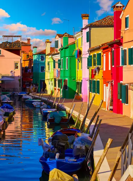 Ostrov Burano Benátkách Benátsko Itálie Malebné Přes — Stock fotografie
