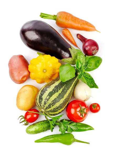 Rolnictwo Ekologiczne Warzywa Świeże Owoce Warzywa Zioła Sztywne — Zdjęcie stockowe