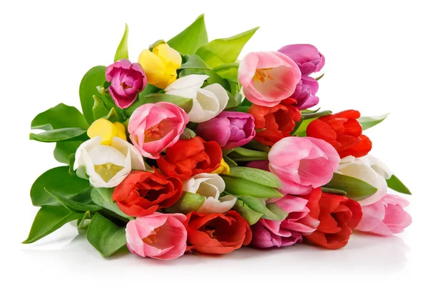Spring Tulips Flowers Bouquet Romantic Greeting Gift Birthd — Stock Photo, Image