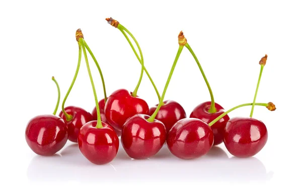 Fresh Cherries Berries Isolated White Background Natura — Stock Photo, Image
