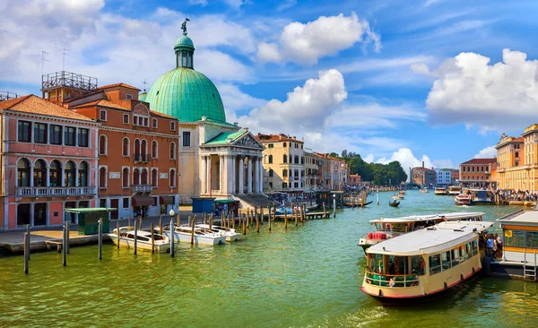 Grand Canal Itálii Panoramatický Výhled Malebné Krajinné Město Katedrálu San — Stock fotografie