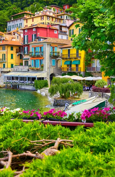 Varenna Italy Picturesque Town Lake Como Colourful Motley Mediterranean Houses — Stock Photo, Image